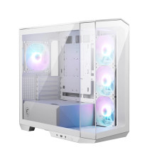 MSI MAG PANO M100R PZ White - Premium Mid-Tower Gaming PC Case - Tempered Glass Side Panel - ARGB 120mm Fans - Liquid Cooling Support up to 360mm Radiator - White Color Case